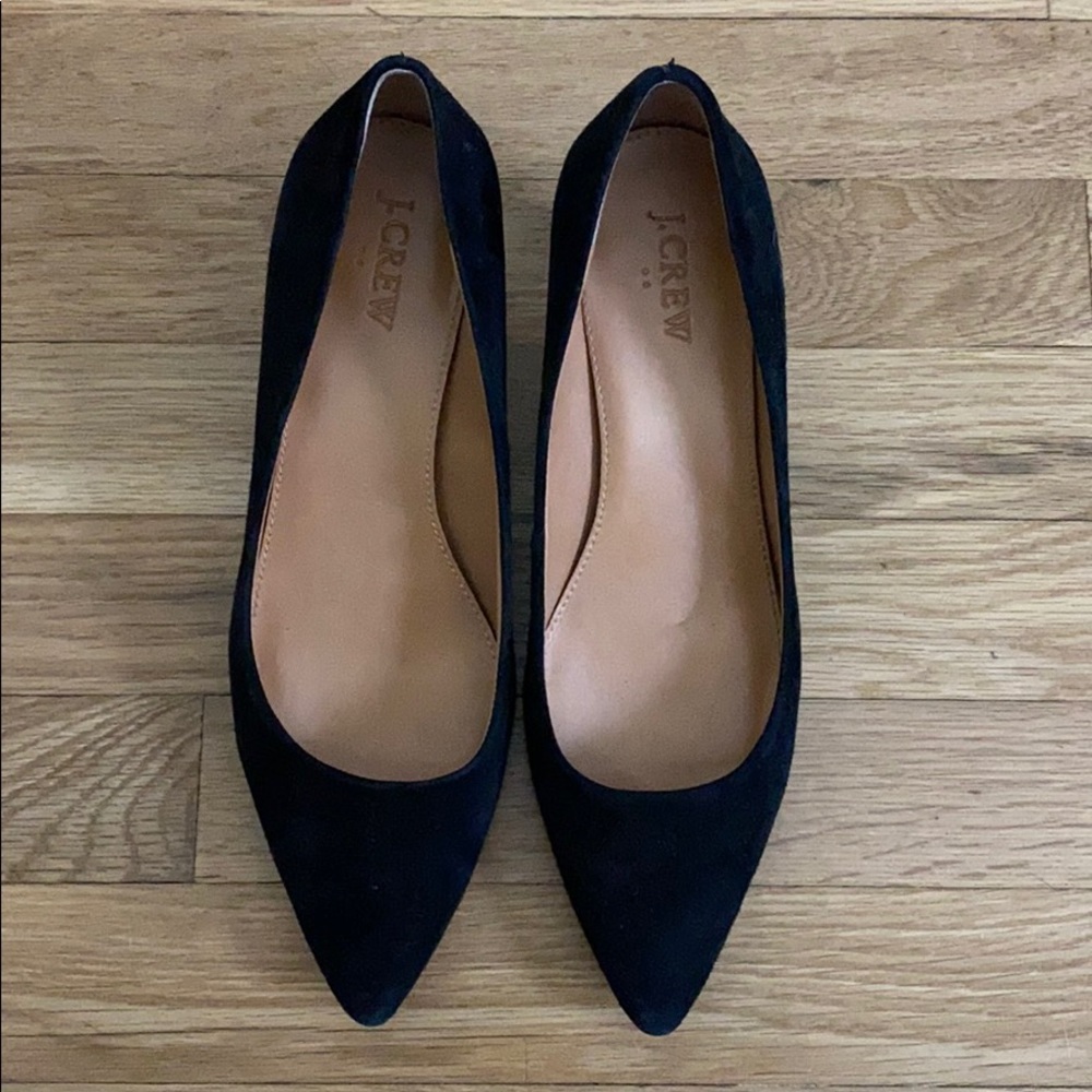Black suede kitten heels